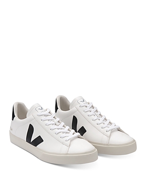 Shop Veja Men's Campo Low Top Sneakers In White/black