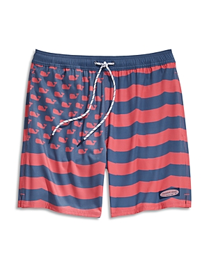 Vineyard Vines Chappy Stripe Swim Trunks In Flag
