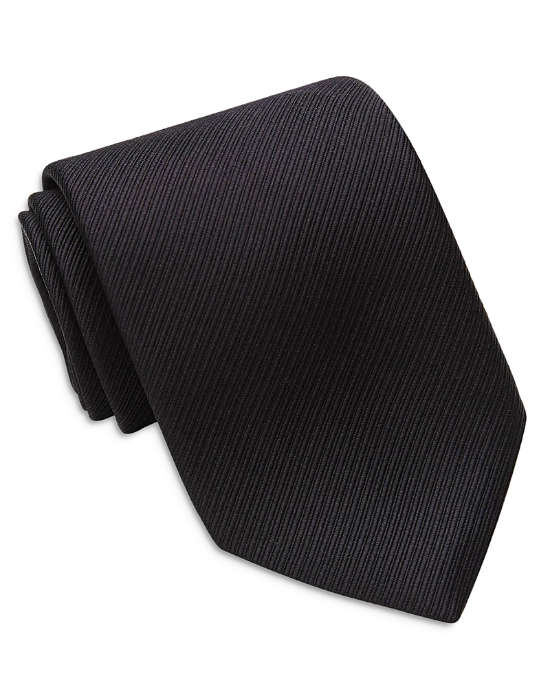 David Donahue Classic Silk Tie In Black