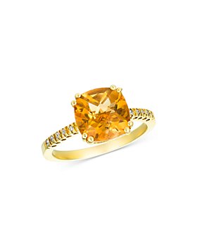Bloomingdale's - Citrine Cushion Ring with Diamonds in 14K Yellow Gold - 100% Exclusive