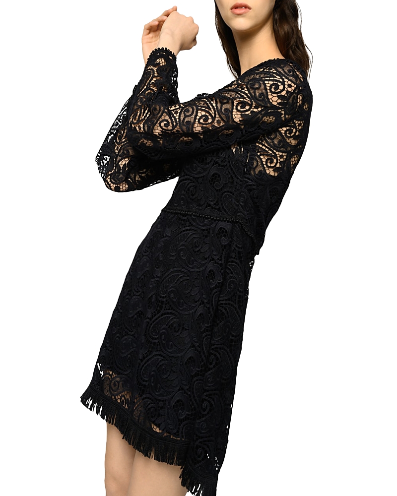 Pinko Solitudine Long Sleeve Lace Mini Dress