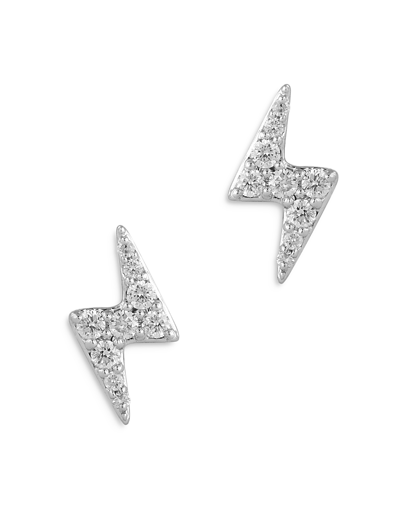 Bloomingdale's Fine Collection Diamond Lightning Bolt Stud Earrings in 14K White Gold, 0.20 tcw