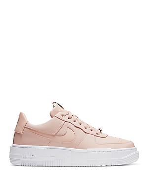 Nike Air Force 1 Pixel Low Top Platform Sneakers In Particle Beige/white