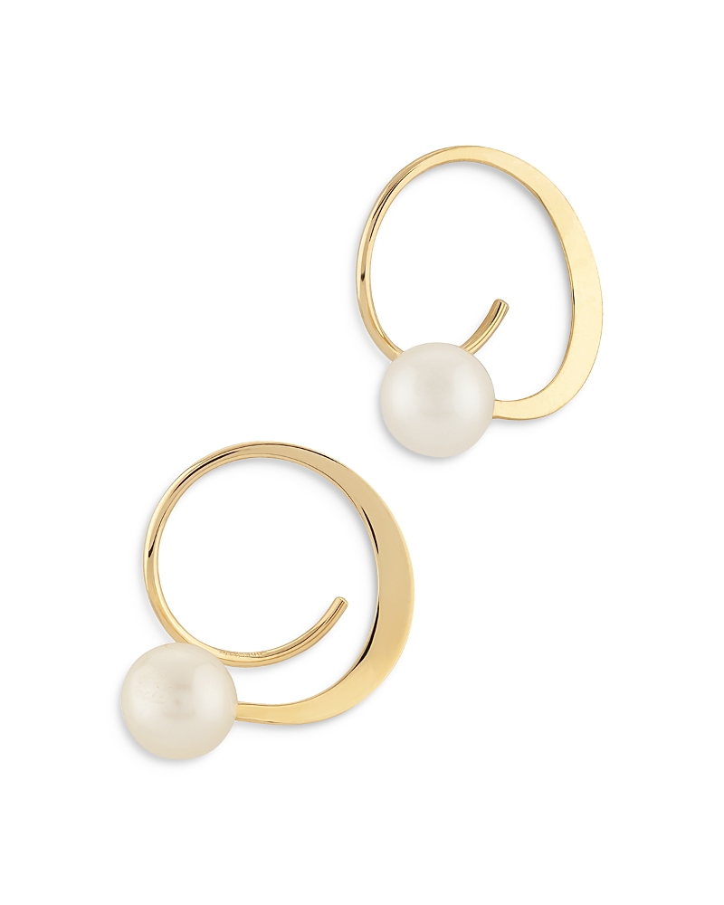 Moon & Meadow 14k Yellow Gold Cuff Earrings With Cultured Freshwater Pearl - Exclusive In Pearl