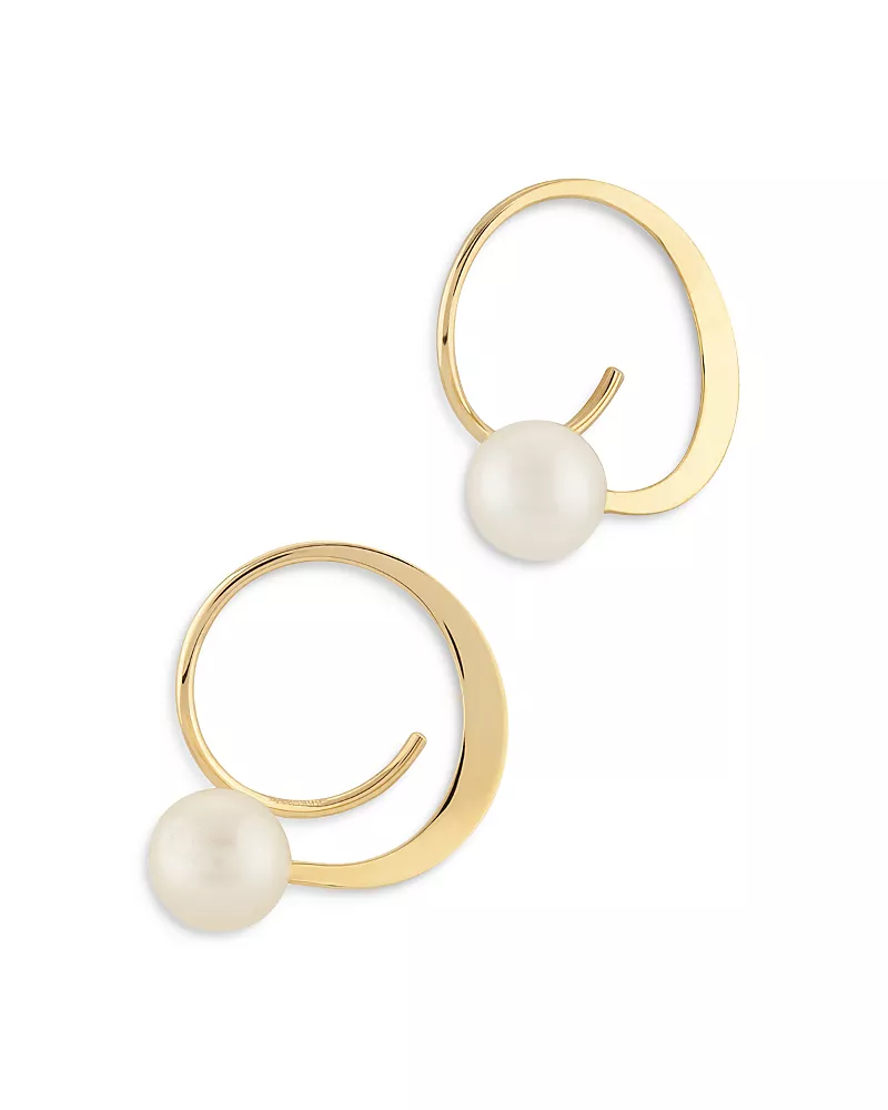 Moon & Meadow 14K Yellow Gold Cuff Earrings with Cultured Freshwater Pearl - Exclusive