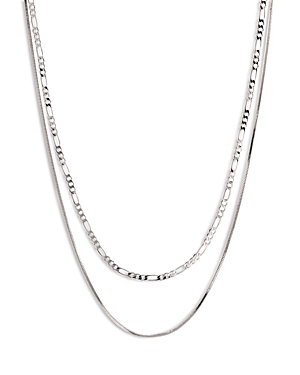 Luv Aj Cecilia Layered Chain Necklace In Silver Tone, 16-18 In Silver