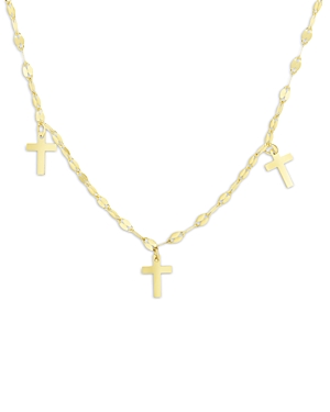 Bloomingdale's Made In Italy Triple Cross Pendant Necklace In 14k Yellow Gold, 18 - 100% Exclusive