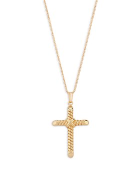 Bloomingdale's - Swirl Cross Pendant Necklace in 14K Yellow Gold, 18" - 100% Exclusive