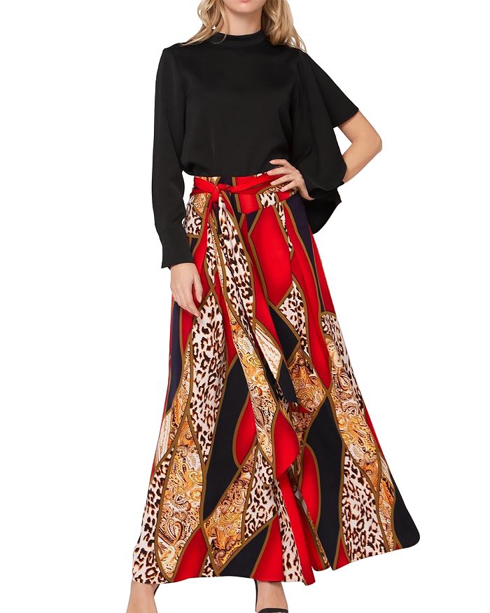 Gracia Leopard & Paisley Print High Waist Wide Leg Pants (30% off ...