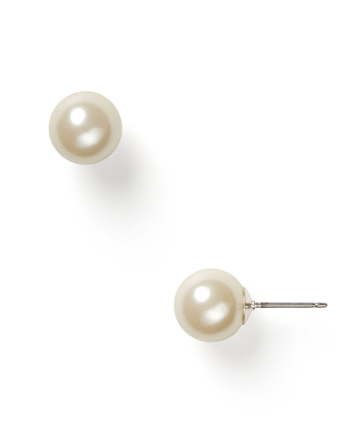 Imitation-Pearl Stud Earrings, 8mm