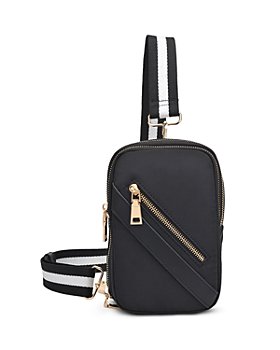  BEMYLV Leather Chain Belt Bag for Women Black Crossbody Waist  Purse Fanny Pack Fashion Evening Clutch Mini Handbag Detachable