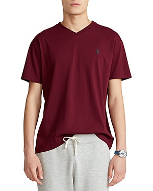 Polo Ralph Lauren Classic Fit V-neck Tee In Classic Wine