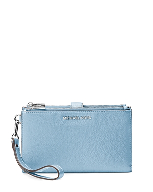 MICHAEL MICHAEL KORS ADELE DOUBLE ZIP LEATHER IPHONE 7 PLUS WRISTLET