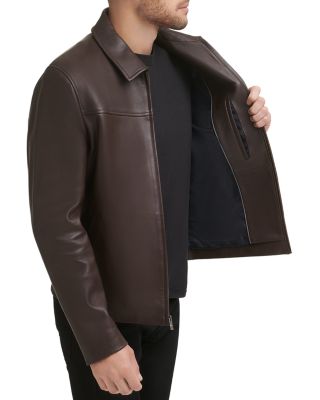 Zip Front Leather Jacket