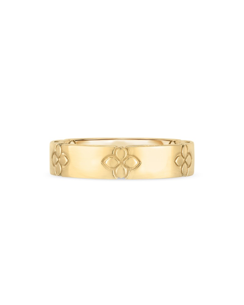 Roberto Coin 18K Yellow Gold Love in Verona Diamond Flower Band