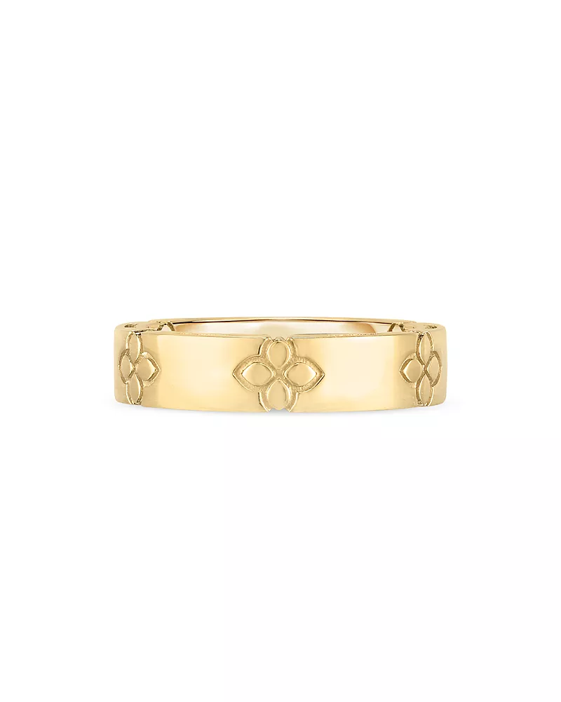 Roberto Coin 18K Yellow Gold Love in Verona Diamond Flower Band
