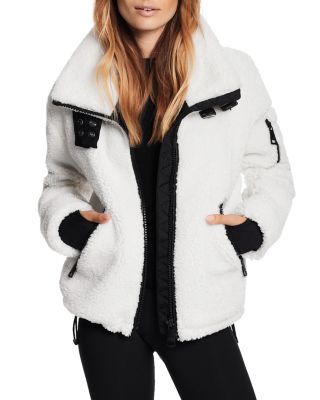Sam Denver Faux Shearling Coat In White