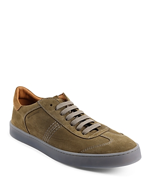 Bruno Magli Men's Bono Suede Transparent-sole Low-top Sneakers In Military Green