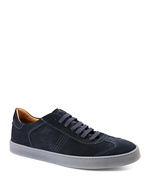 Bruno Magli Men's Bono Suede Transparent-sole Low-top Sneakers In Navy Suede