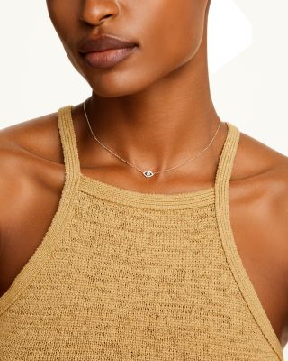 14K Yellow Gold Turquoise &amp; Diamond Eye Pendant Necklace, 18&amp;quot; - Exclusive