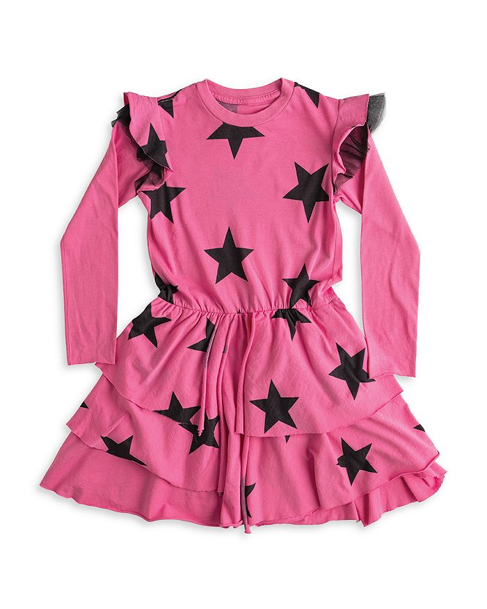 Pink NUNUNU Layered LS Star Dress