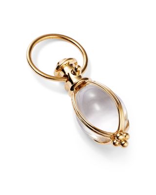 Oval Crystal Amulet in 18K Yellow Gold