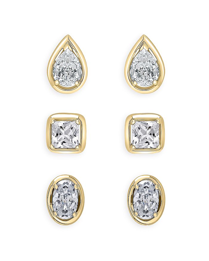 Bloomingdale's - Princess Cut, Pear or Oval Shaped Stud Earring in 14K Yellow Gold, 0.33-0.56 ct. t.w. - 100% Exclusive
