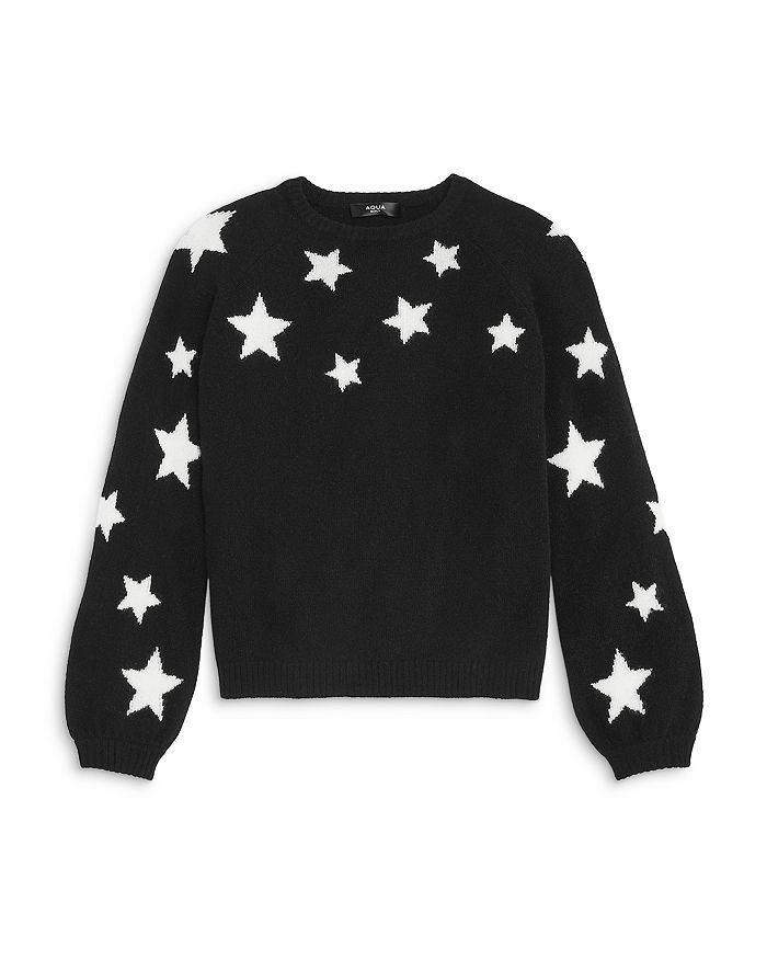 AQUA AQUA Girls' Cashmere Star Sweater, Big Kid - 100% Exclusive ...