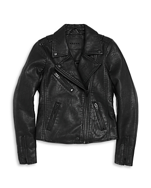 Blanknyc Girls' Faux Leather Moto Jacket - Big Kid In Onyx