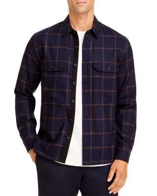 Vince Wool Blend Crosshatch Windowpane 