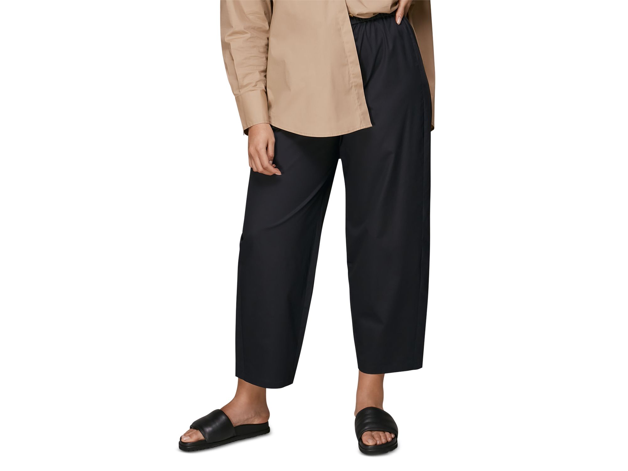 Poplin Barrel Leg Trousers - Image 1