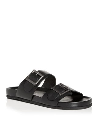 Bloomingdale\'s Men\'s Store Devin Black Leather Men\'s Slides Sandals The Mens Store Bloomingdale main image 2