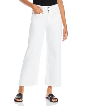 Lafayette 148 New York High Rise Wide Leg Ankle Jeans in Washed Plaster ...