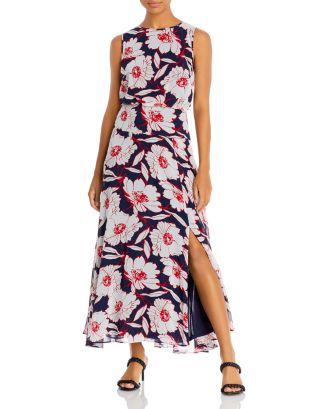 KARL LAGERFELD PARIS Floral Print Maxi Dress | Bloomingdale's