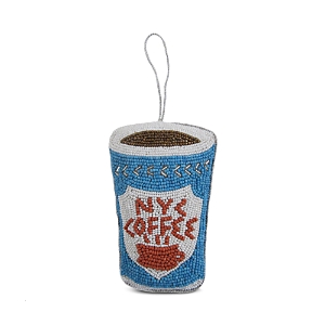 Sudha Pennathur Nyc Coffee Cup Ornament In Brown