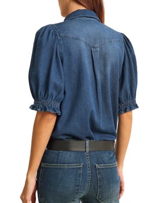 ba&sh Honey Puff Sleeve Denim Shirt | Bloomingdale's