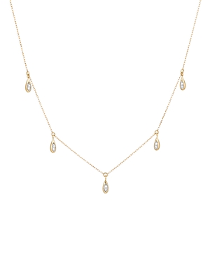 Adina Reyter 14k Yellow Gold Water Drops Diamond Dangle Statement Necklace, 15-16 In White/gold
