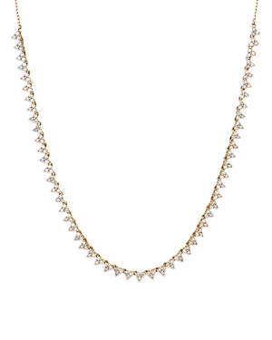 14K Yellow Gold Riviera Diamond Statement Necklace, 14-16