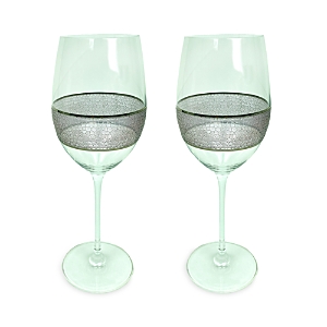 MICHAEL WAINWRIGHT SET OF 2 PANTHERA GLASS WINE GLASSES,116PA64