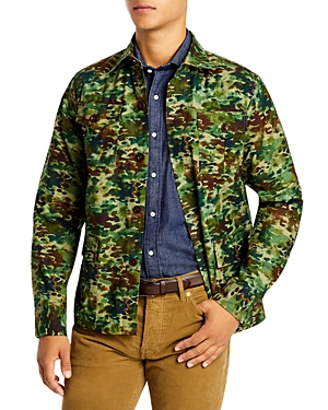 Sid Mashburn Cotton Watercolor Camo Shirt Jacket