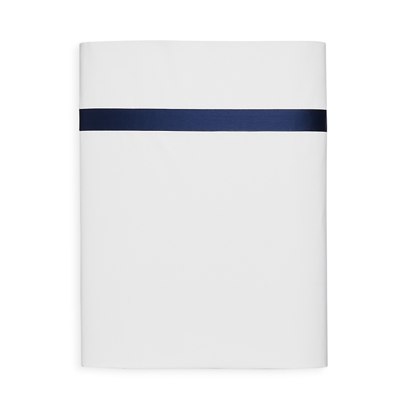 Matouk Lowell 600 Thread Count Flat Sheet In Navy Blue