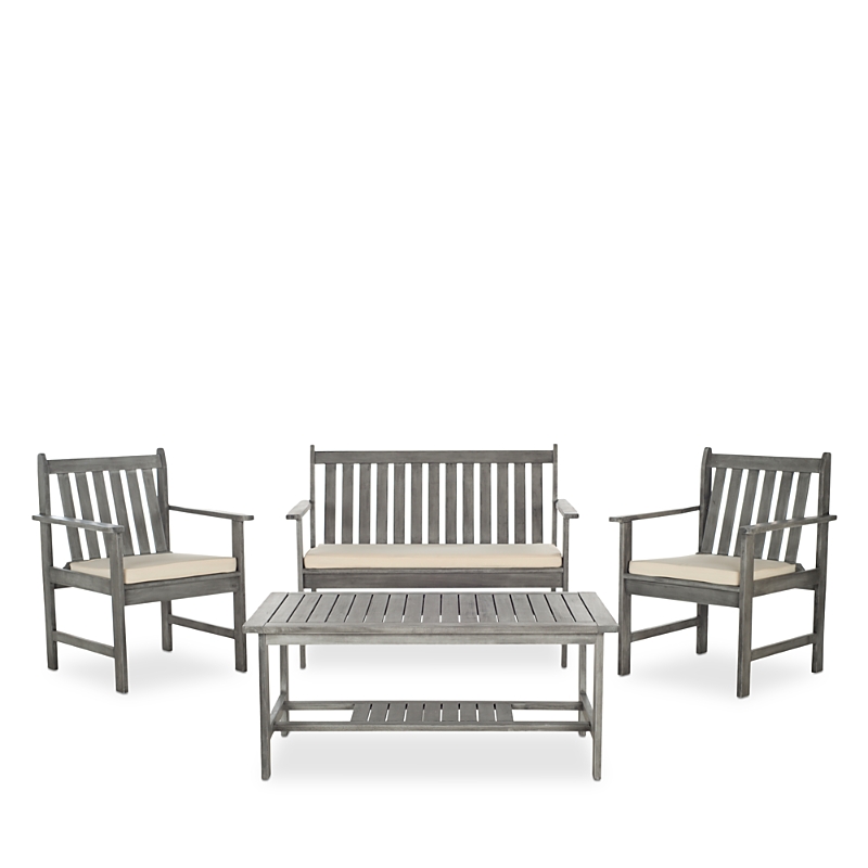 Safavieh Burbank 4pc Outdoor Patio Set In Gray