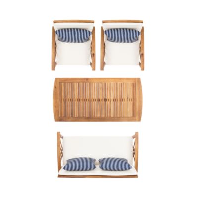 Fontana 4-Piece Outdoor Living Set with Accent Pillows