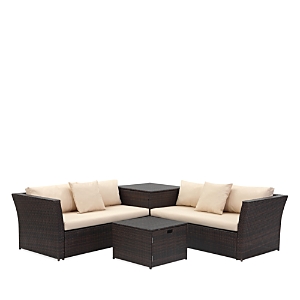 Shop Safavieh Welch Outdoor Living Sectional Set With Storage In Brown