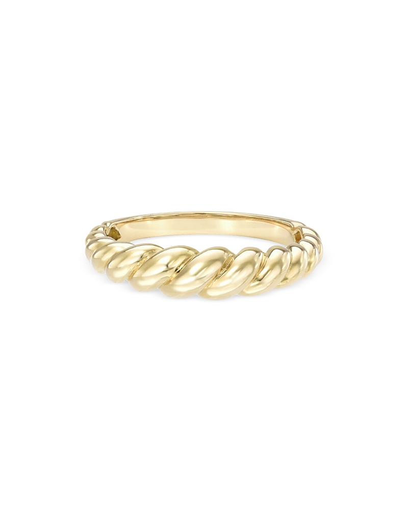 Zoe Lev 14k Yellow Gold Gradient Twist Ring In Gold