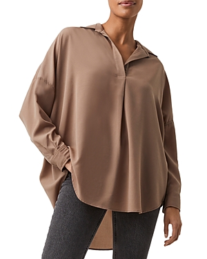 FRENCH CONNECTION CREPE POPOVER SHIRT,72KZE