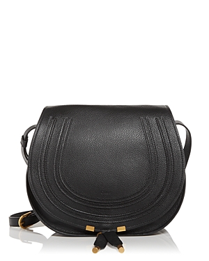 Shop Chloé Marcie Medium Leather Crossbody In Black