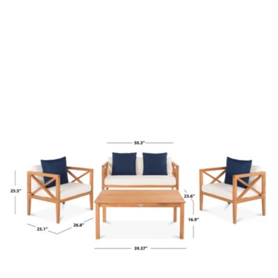 Nunzia 4 Piece Outdoor Living Set with Accent Pillows