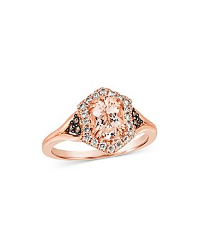 Bloomingdale's - Morganite & Diamond Halo Ring in 14K Rose Gold - 100% Exclusive