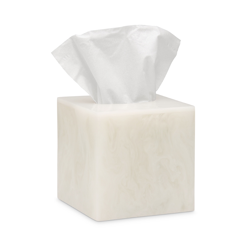 Pigeon & Poodle Abiko Tissue Box In Pearl White